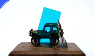 แผ่นตันผิวเรียบสีฟ้าน้ำทะเล