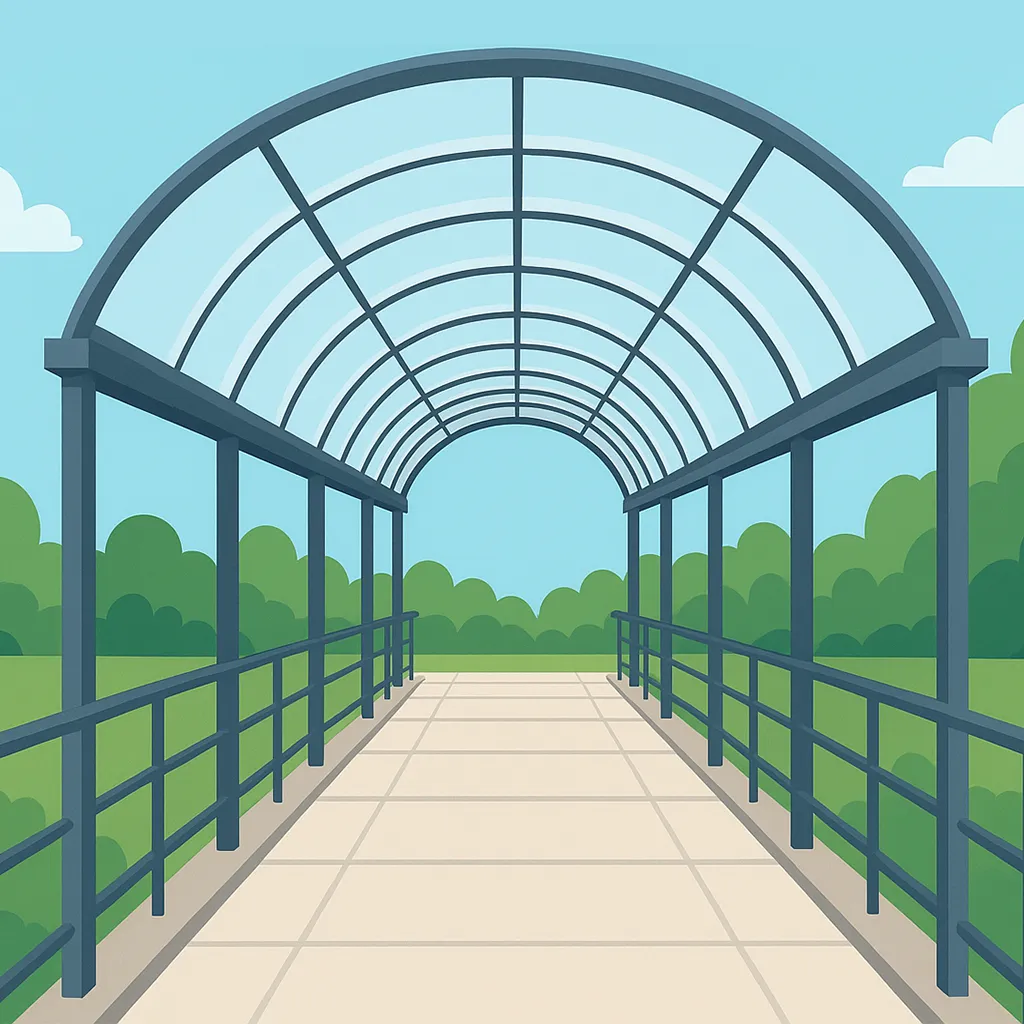 หลังคาทางเดินโปร่งแสงโพลีลูกฟูก