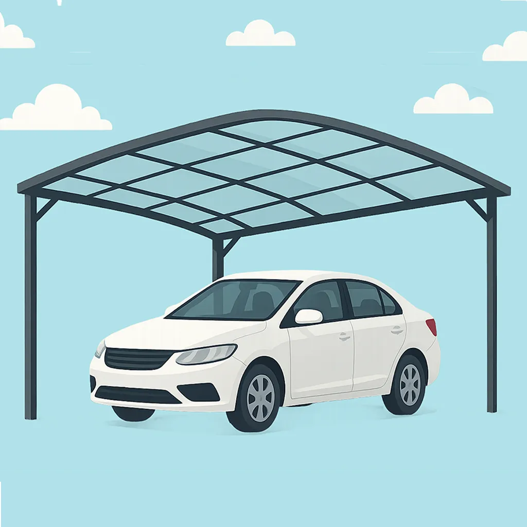 หลังคาโรงจอดรถโปร่งแสงโพลีลูกฟูก