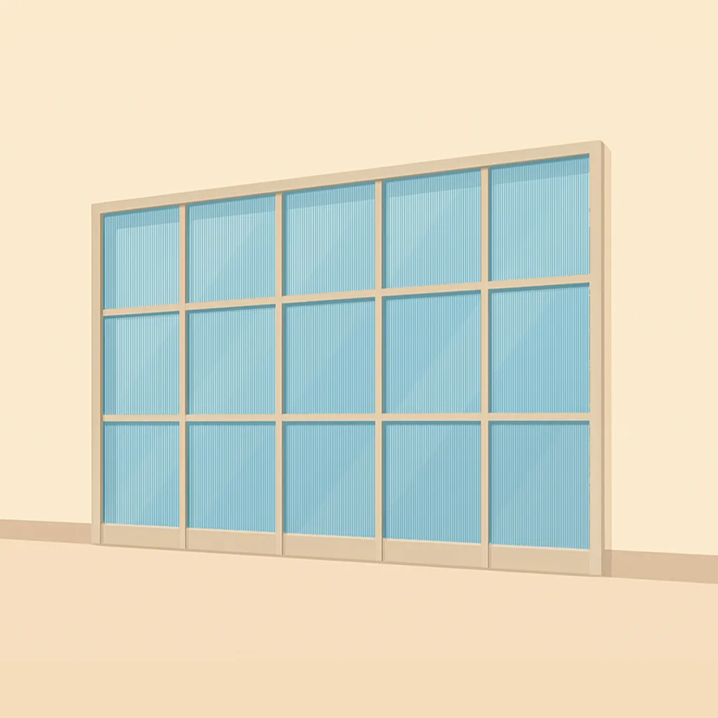 ผนังกั้นห้องโปร่งแสงโพลีลูกฟูก