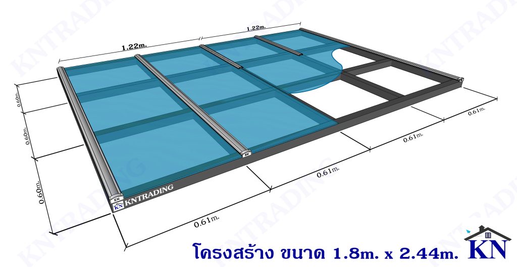 จำลองตัวอย่างการติดตั้งแผ่นโพลีคาร์บอเนตแผ่นตัน